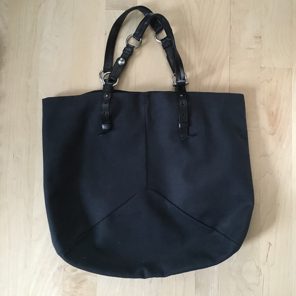 YSL Large Black Canvas Tote Bag